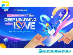 Công Ty In Ấn Quảng Cáo 2H chuyên sản xuất phông nền sự kiện khai giảng đẹp bằng máy in kỹ thuật số và máy in phủ UV hiện đại