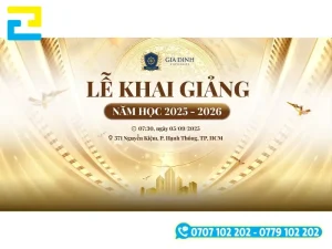 Thông thường phông nền cho lễ khai giảng sẽ được các đơn vị in ấn áp dụng công nghệ in kỹ thuật số hoặc công nghệ in UV để sản xuất