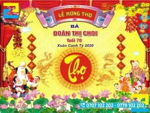 Mẫu thiết kế background, phông nền lễ mừng thọ phổ biến