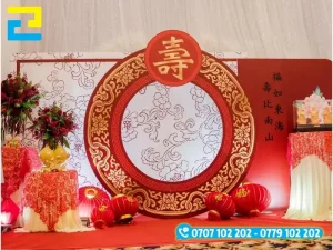 Mẫu phông nền, backdrop lễ mừng thọ đẹp để trang trí bữa tiệc