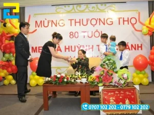 Mẫu phông nền, backgrounf trang trí nền cho lễ mừng thọ