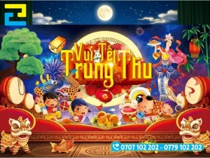 Công Ty In Ấn Quảng Cáo 2H có nhận sản xuất phông nền Trung thu với số lượng ít, dù chỉ 1, 2 hay 3 phông nền