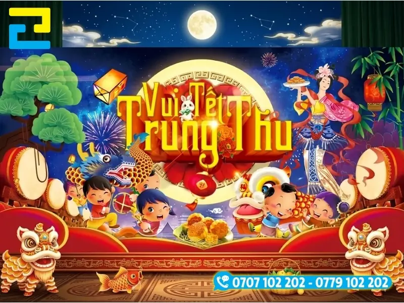Công Ty In Ấn Quảng Cáo 2H có nhận sản xuất phông nền Trung thu với số lượng ít, dù chỉ 1, 2 hay 3 phông nền