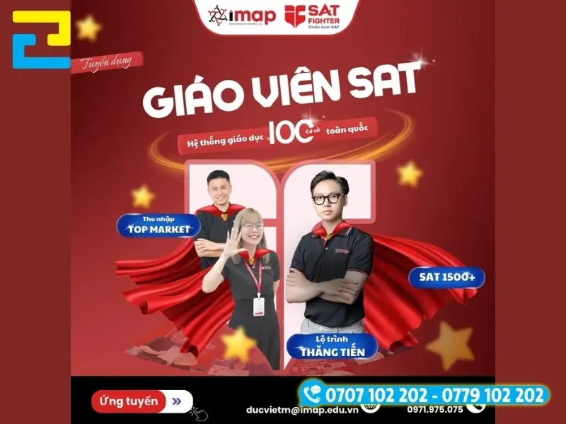 Mẫu Backdrop Tuyển Dụng Việc Làm Giáo Viên SAT