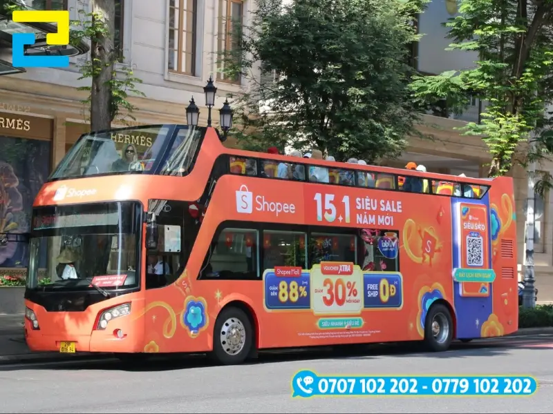 In decal dán xe bus là phương tiện quảng cáo di động