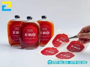 Mẫu in nhãn chai rượu chất liệu decal nhựa sữa, chống ẩm tốt
