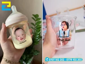 Ứng dụng thực tế của tem dán nhựa PVC trong suốt chống nước trên các loại bình sữa và hộp đựng đồ ăn của bé