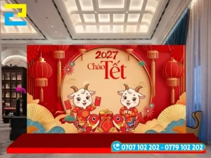In ấn & thiết kế backdrop, background chụp hình Chúc Mừng Năm Mới