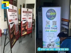 In Ấn 2H in standee đa dạng bề mặt in, khung standee, giao hàng tận nơi khách hàng