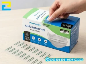 Tem niêm phong dán tại mép hộp giúp bảo vệ tính nguyên vẹn và chống tráo đổi sản phẩm