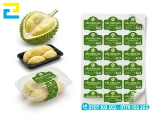 Tư vấn viên In Ấn 2H hỗ trợ giải đáp thắc mắc và thiết kế mẫu tem rau củ quả theo yêu cầu