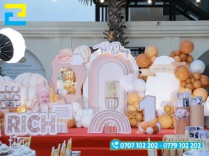 Mẫu background sinh nhật cho bé trai Trí Dũng RICH
