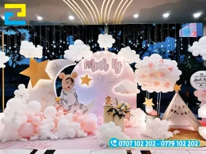 Mẫu background in mừng sinh nhật của bé Minh Hy