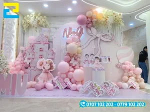 Mẫu backdrop cho sinh nhật bé Như Ý