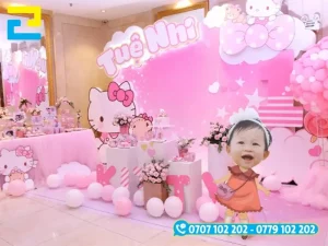 Mẫu phông nền sinh nhật cho bé Tuệ Nhi