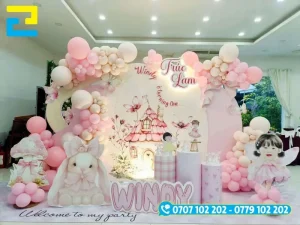 Mẫu background sinh nhật cho bé Hiểu Lam