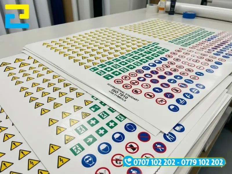Mẫu bô tem nhãn cảnh báo thiết kế theo tiêu chuẩn quốc tế ISO 7010