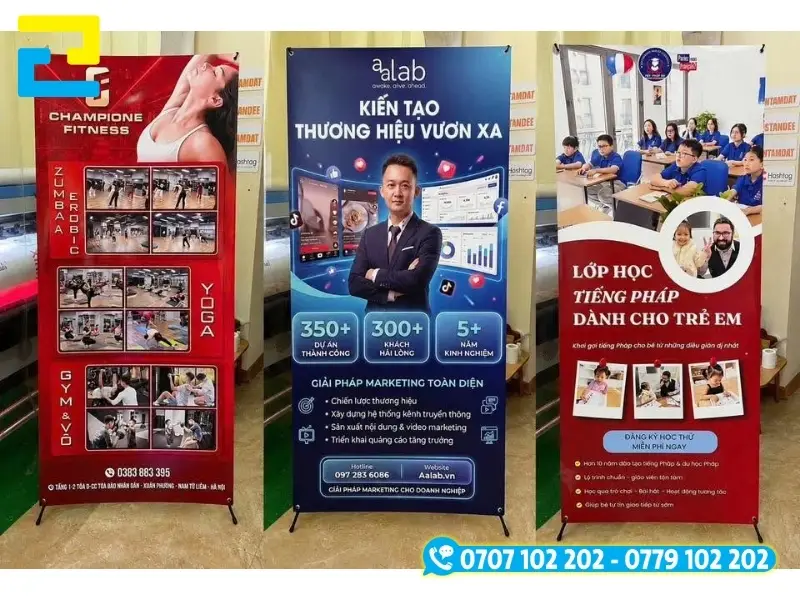 Tấm standee chữ X chất liệu PP
