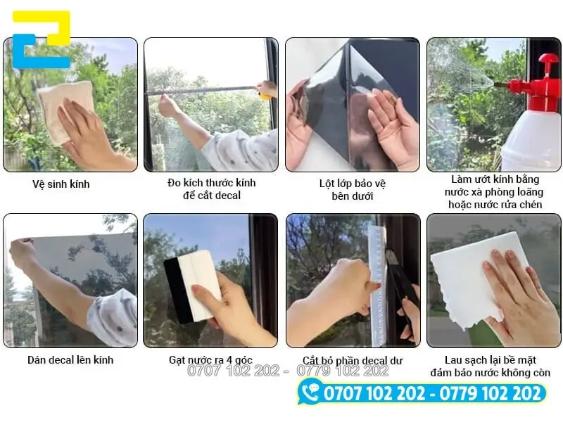 Hướng dẫn cách dán decal lên kính