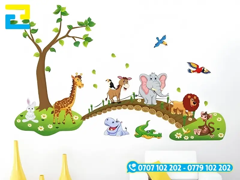 Mẫu decal dán tường hình các con vật
