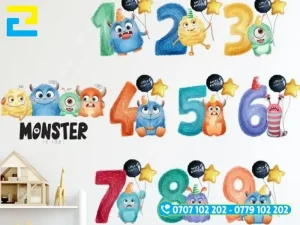 Mẫu decal dán tường số đếm