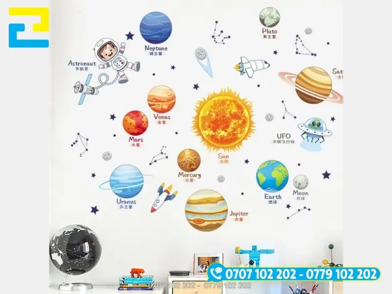 Mẫu decal dán tường về vũ trụ