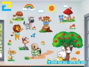 Mẫu decal dán tường về nhân vật hoạt hình