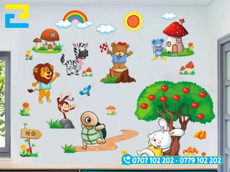 Mẫu decal dán tường về nhân vật hoạt hình