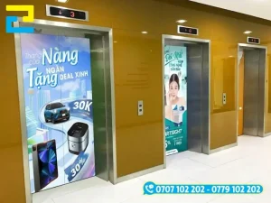 Thang máy là nơi nhiều người đi lại nên rất dễ để quảng cáo thương hiệu
