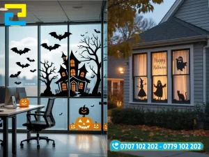 Decal trong dán kính Halloween