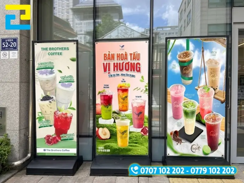 Xưởng In Ấn 2H gia công và sản xuất standee trực tiếp hỗ trợ giao hàng tận nơi