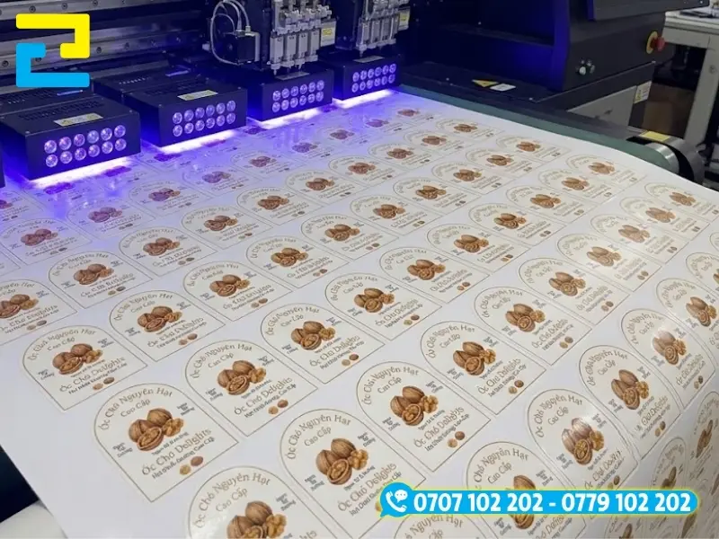 Công nghệ in UV, cắt bế Mimaki contour chính xác theo mọi hình dáng thiết kế phức tạp của tem nhãn