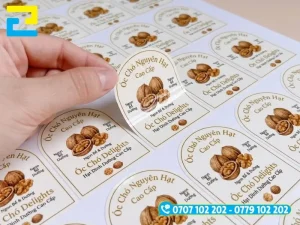 Quy trình in nhãn tem hạt óc chó tại In Ấn 2H 5 bước sản xuất tem nhãn khép kín từ khâu tiếp nhận file thiết kế đến khi giao hàng