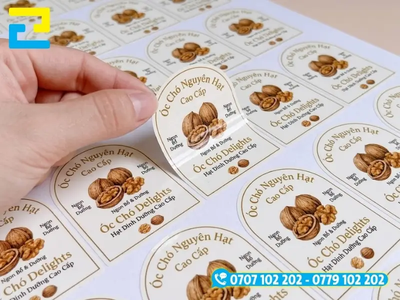 Quy trình in nhãn tem hạt óc chó tại In Ấn 2H 5 bước sản xuất tem nhãn khép kín từ khâu tiếp nhận file thiết kế đến khi giao hàng