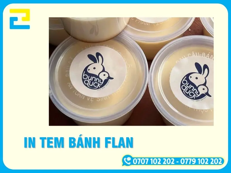 In Tem Bánh Flan Theo Yêu Cầu, Sắc Nét, Chống Nước Tại TP.HCM