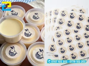 Tem nhãn bánh flan cần thể hiện đầy đủ logo, thành phần, ngày sản xuất và hạn sử dụng