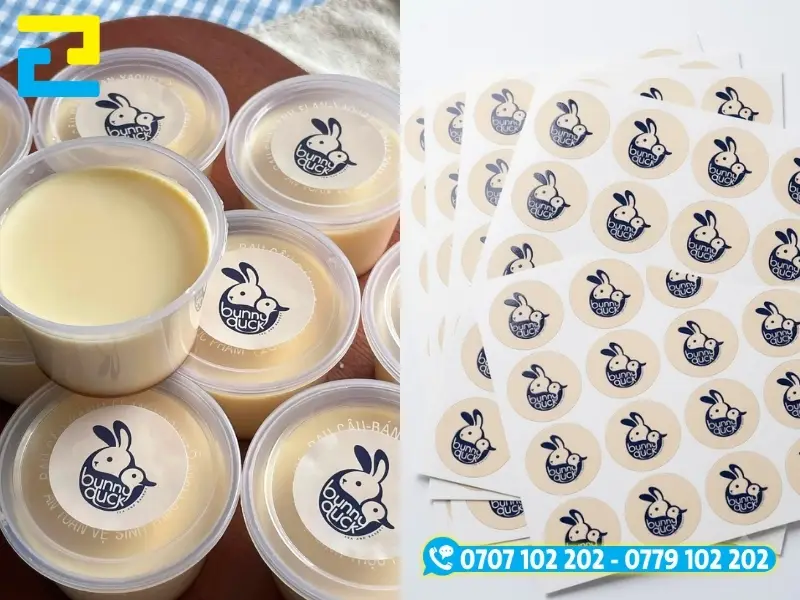 Tem nhãn bánh flan cần thể hiện đầy đủ logo, thành phần, ngày sản xuất và hạn sử dụng