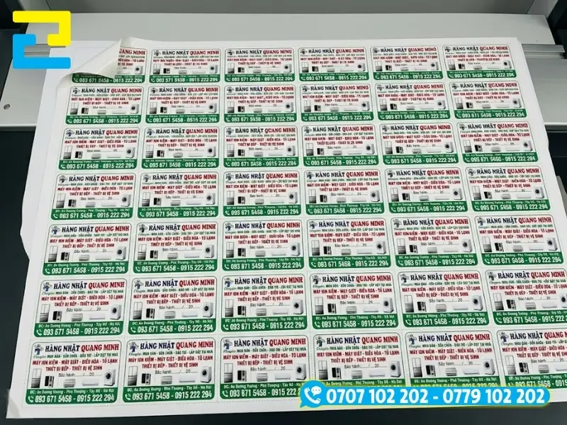Tem bảo hành thực tế được ứng dụng niêm phong thiết bị điện tử, linh kiện máy tính và sản phẩm gia dụng