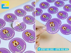 Cấu tạo bề mặt tem bóng sau khi được phủ màng cán bảo vệ mực in
