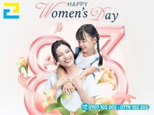 Trên ấn phẩm 8/3 backdrop, sử dụng từ 2 đến 3 kiểu chữ sẽ giúp ấn phẩm trông hài hòa hơn