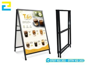 Công Ty In Ấn Quảng Cáo 2H nhận in standee 2 mặt giá rẻ, chất lượng cao