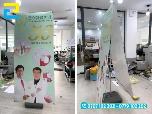 Standee 2 mặt có thể in đa dạng kiểu dáng, kích thước theo yêu cầu