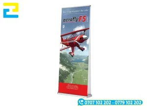 Mẫu standee 2 mặt dạng cuốn