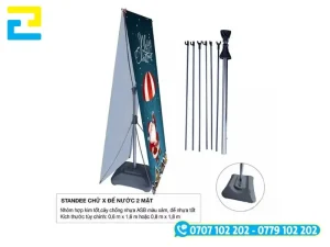 Mẫu standee 2 mặt đế nước