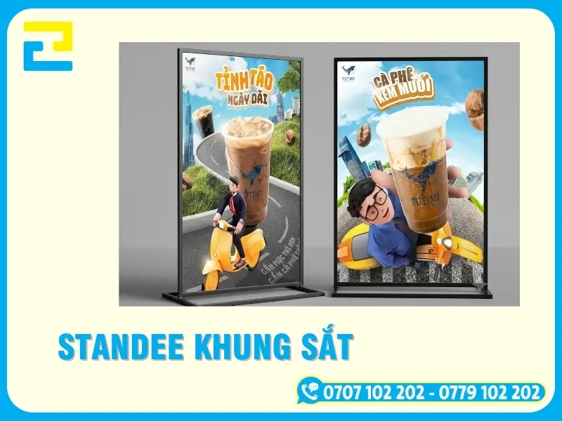 In Standee Khung Sắt Ngoài Trời Giá Rẻ, Sẵn Mọi Kích Thước