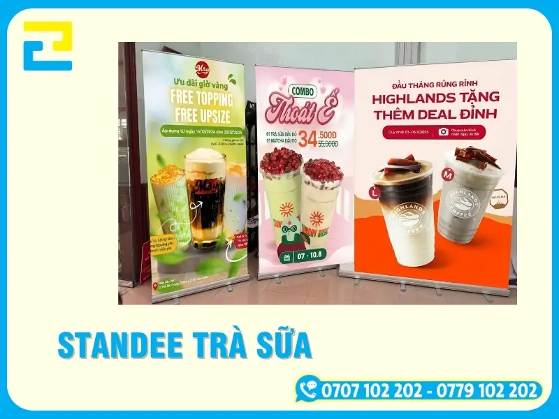 15+ Mẫu In Standee Trà Sữa Đẹp Tại TP.HCM, Miễn Phí Thiết Kế