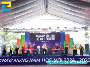 Tổng hợp giải đáp kỹ thuật, kích thước tiêu chuẩn và tiến độ giao hàng backdrop khai giảng tại In Ấn 2H