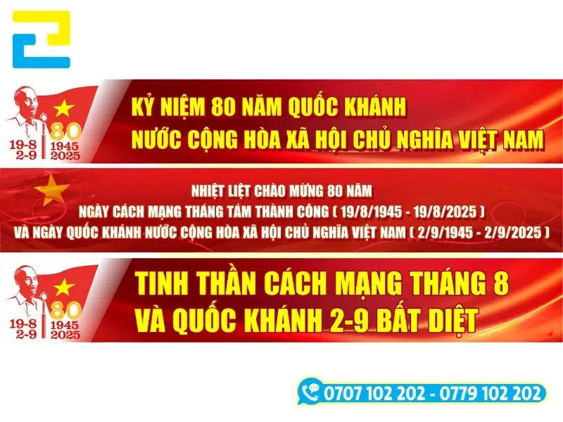 Xưởng In Ấn 2H thiết kế băng rôn theo yêu cầu, màu in băng rôn sắc nét