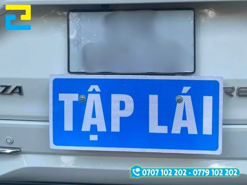 Mẫu biển tập lái gắn phía sau xe tập