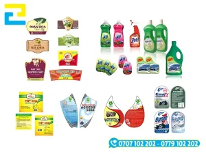 Hình 2: Các loại decal dùng để dán lên chai lọ, giúp nhận biết sản phẩm dễ dàng.